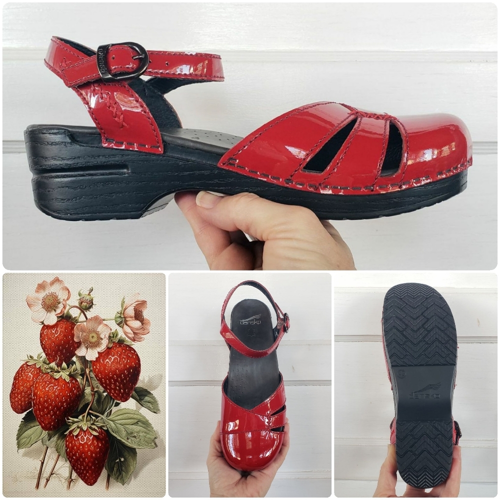 Festive Red Dansko Pro Margreta Mary Jane Clogs Slingback Rockabilly Mobwife⚘♥️